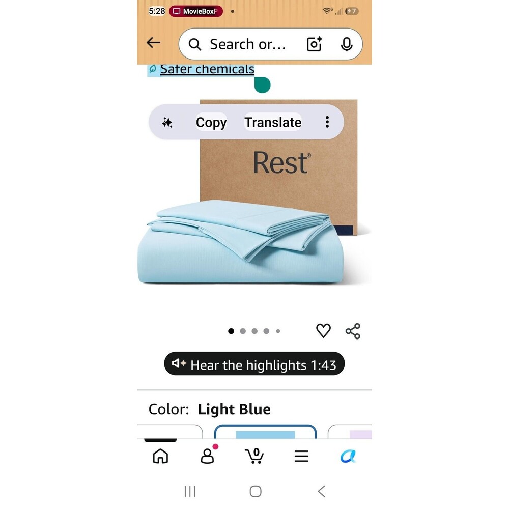 NEW Rest Evercool+ Cooling Sheet Set Queen Midnight Blue Solid, Breathable